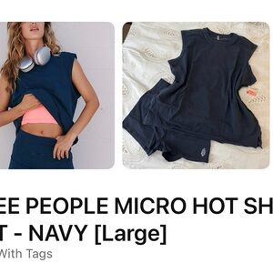 Free People micro hot shot set Navy